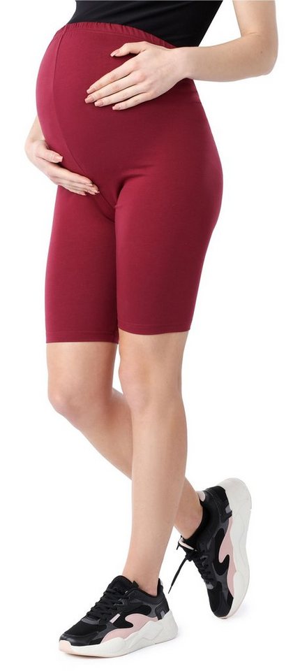 Be Mammy Umstandsleggings Damen Kurze Umstandsleggings aus Bio-Baumwolle BE20-285 (1-tlg) elastischer Bund von Be Mammy