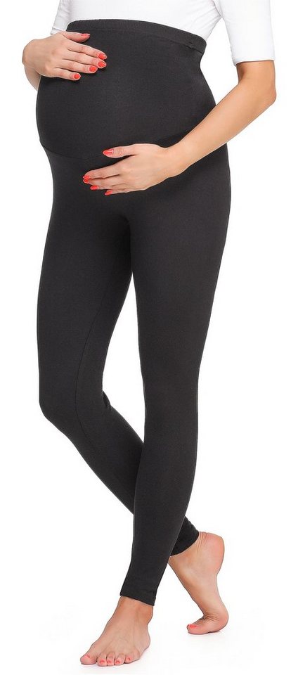 Be Mammy Umstandsleggings Damen Lange Umstandsleggings BE20-257 (1-tlg) elastischer Bund von Be Mammy