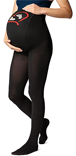 Be Mammy Umstandsstrumpfhose 150 DEN BE-1122 (Schwarz Muster-001, L) von Be Mammy