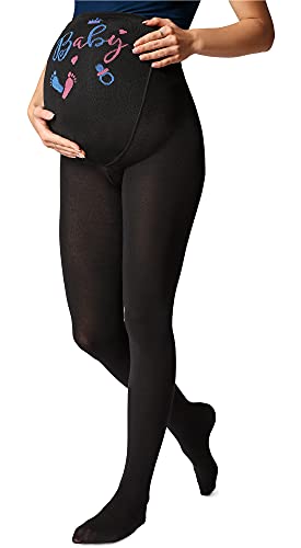 Be Mammy Umstandsstrumpfhose 150 DEN BE-1122 (Schwarz Muster-002, M) von Be Mammy