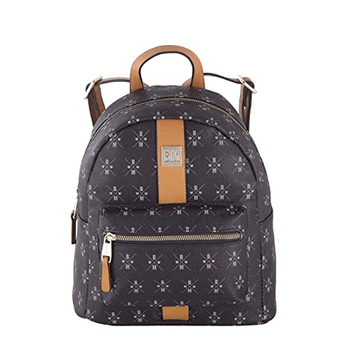 Be Mine Damenrucksack Loreley 2 | schicker Rucksack für Damen | mit längenverstellbaren Schulterriemen | Hauptfach mit Reißverschluss | aus hochwertigem Kunstleder (blue/cognac) von Be Mine