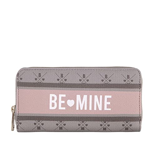Be Mine Langbörse Damen Odessa 3 | große Damenbörse | Geldbörse mit Reißverschluss | 8 Kartenfächer und Münzfach | aus hochwertigem Kunstleder (grey/rose) von Be Mine