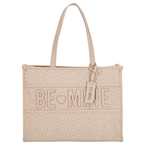 Be Mine Shopper Madrid | schicke Tasche für Damen | Handtasche mit großem Hauptfach | zwei Tragehenkel und verstärkter Boden | geeignet für DIN A4-Unterlagen (beige) von Be Mine