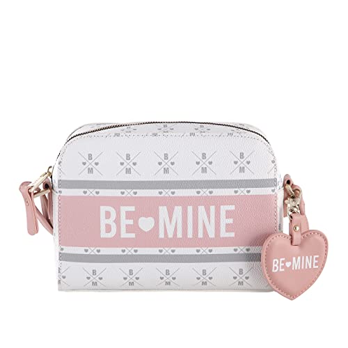 Be Mine Umhängetasche Lotta 2 | kleine Handtasche für Damen | schicke Tasche mit längenverstellbarem Schulterriemen | aus hochwertigem Kunstleder (white/rose) von Be Mine