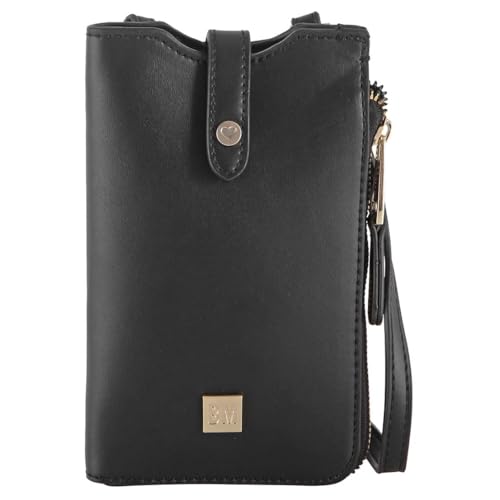 Be Mine Umhängetasche Susie Soft Handyetui | kleine Handytasche für Damen | aus hochwertigem Kunstleder | verstellbarer Schulterriemen | passend für alle gängigen Smartphone-Modelle (black) von Be Mine