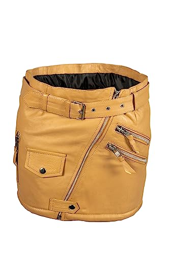 Be Noble Cooler Beiger KURZER Lederrock in beige Modell Punk (as3, Alpha, s, Regular, Regular) von Be Noble