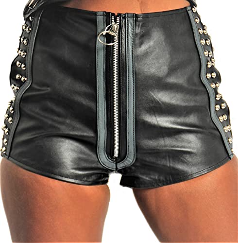 Be Noble Leder-Shorts in Echtleder als Hot Pant mit Nieten (M) von Be Noble