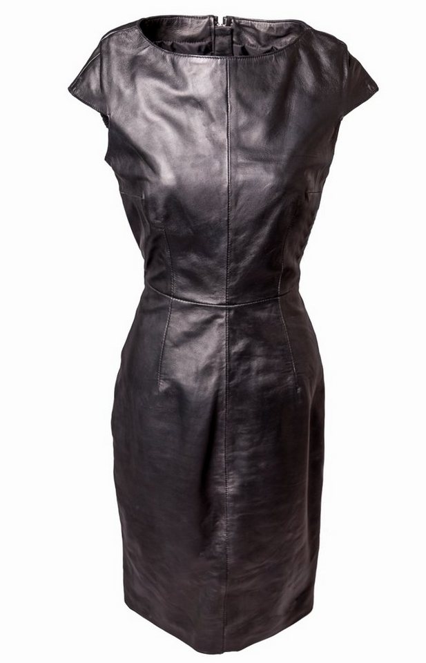 Be Noble Lederkleid Maxima Designkleid in einer raffinierten Schulterpartie von Be Noble