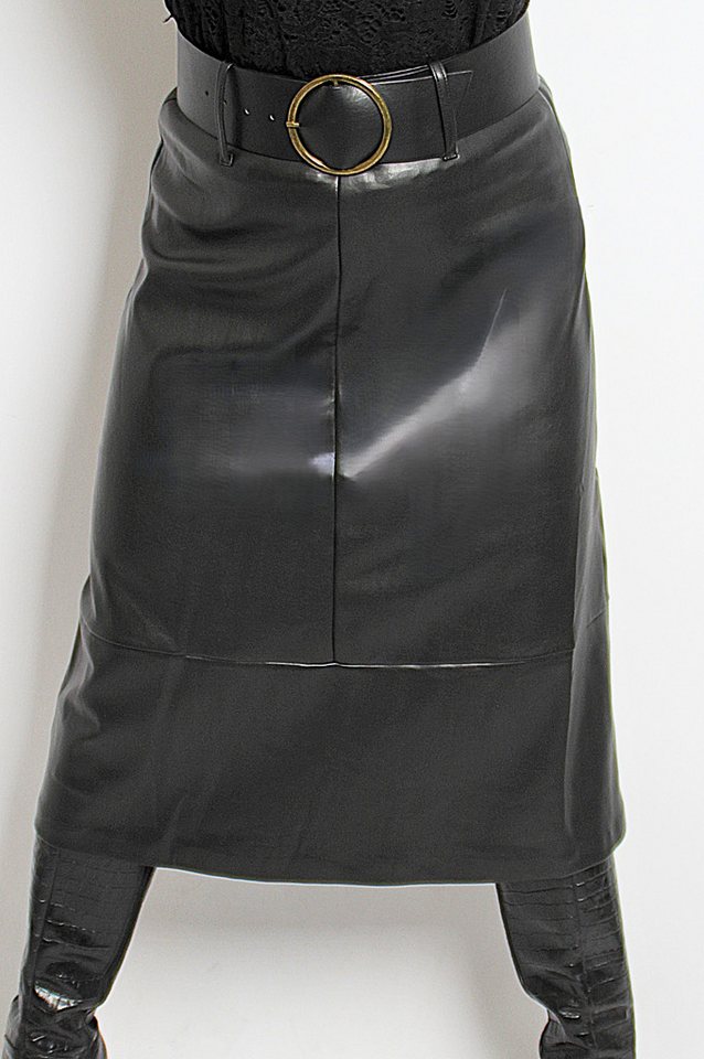 Be Noble Lederrock Meliissa Eleganter wadenlanger Rock aus weichem hochwertigem Kunstleder von Be Noble