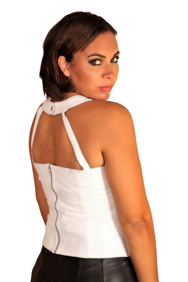 Be Noble Lederweste Santorin Elegantes Ledertop mit raffiniertem Rückenausschnitt von Be Noble