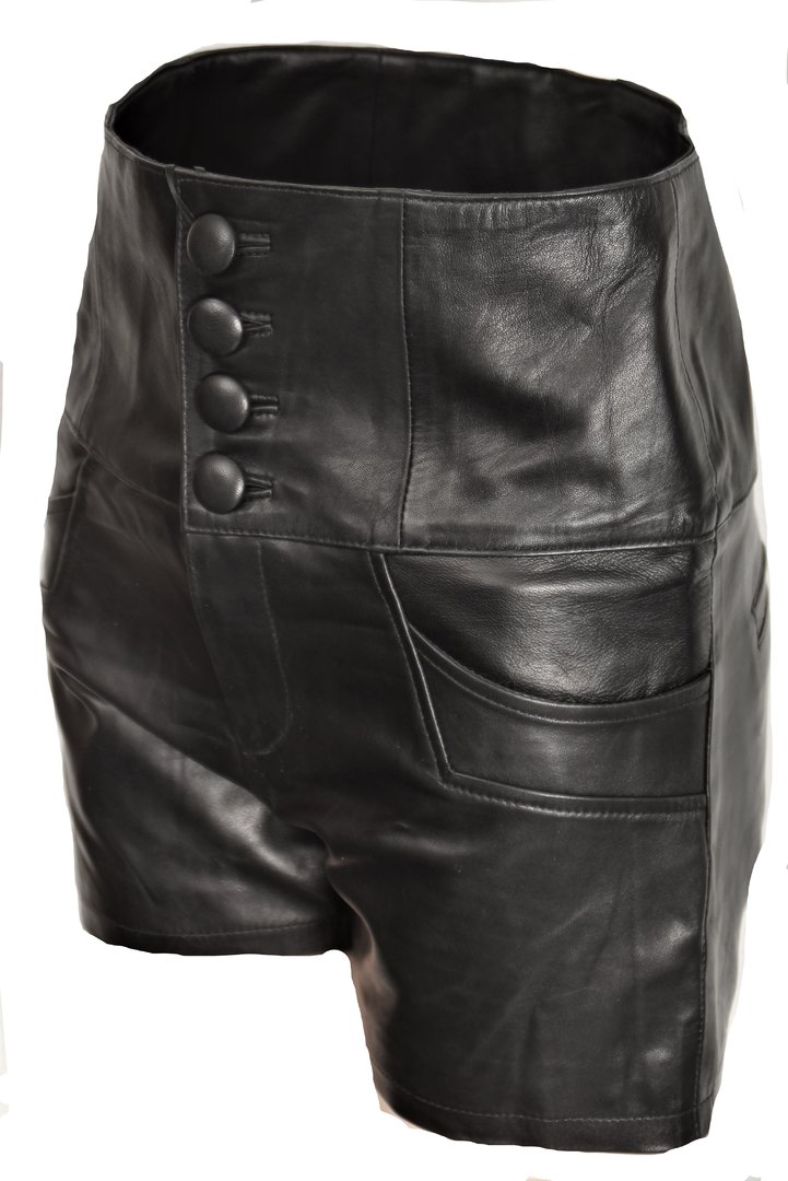 Leder-Shorts mit hoher Taille  in ECHT-LEDER Hot-Pants von Be Noble