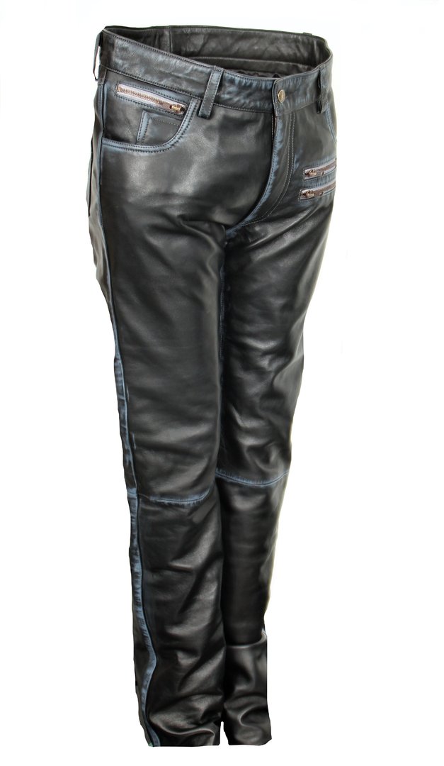 Lederhose im Designer Jeans Style in ECHT-Leder -USED LOOK von Be Noble