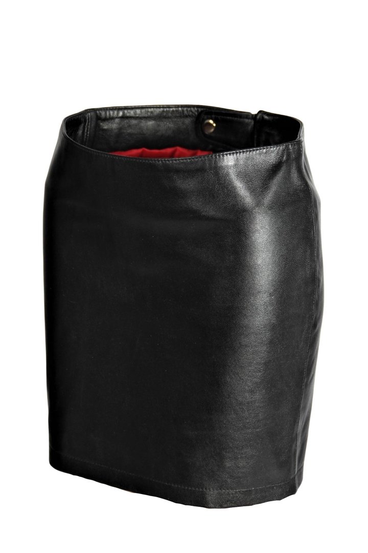 Lederrock aus ECHT Leder als Minirock in schwarz von Be Noble