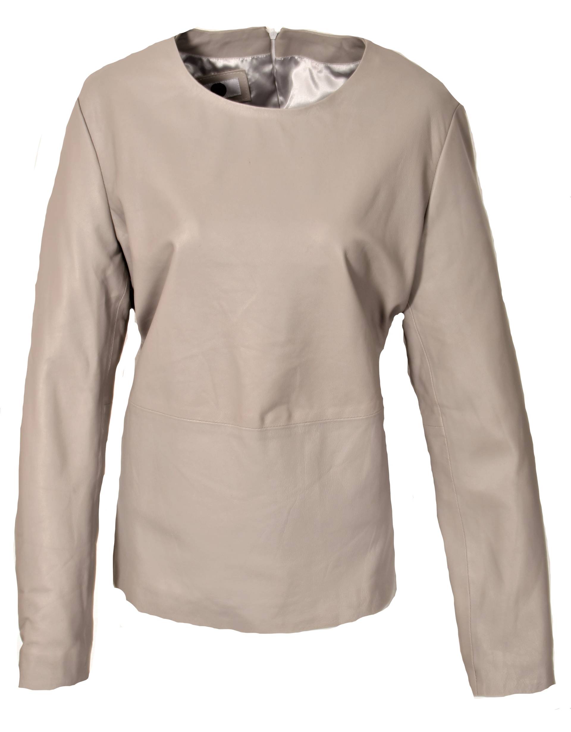 Ledershirt Leder-Pullover für MÄNNER aus ECHT LEDER in grau von Be Noble