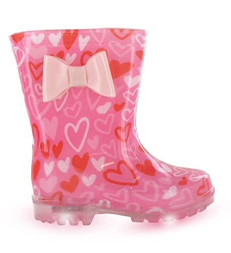 Be Only Rosalia Flash Kinder Stiefel in Herzform, Leuchtend Gummistiefel, Rosa, 25 EU von Be Only