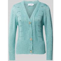 Be Pure Dutch Strickjacke aus Viskose-Mix in unifarbenem Design in Lind, Größe L von Be Pure Dutch