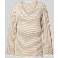 Be Pure Dutch Strickpullover mit Viskose-Anteil und Strukturmuster in Offwhite, Größe XL Be Pure Dutch Strickpullover mit Viskose-Anteil und Strukturmuster in Offwhite, Größe XL von Be Pure Dutch