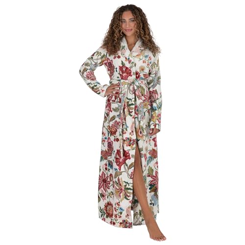 Be Relax Bademantel für Damen – Frottee-Baumwollmantel mit Schalkragen und Kapuze, warmer und gemütlicher Bademantel mit Gürtel und Tasche, Kapuze mit Blumenmuster, X-Large Be Relax Bademantel für Damen – Frottee-Baumwollmantel mit Schalkragen und Kapuze, warmer und gemütlicher Bademantel mit Gürtel und Tasche, Kapuze mit Blumenmuster, X-Large von Be Relax
