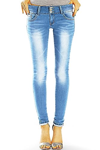 BE STYLED Low-Rise-Jeans, Skinny Röhrenjeans, Slimfit Damenhose mit 3-Knopfbund, Stretch - j7e-1 (as3, Alpha, l, Regular, Regular) von BE STYLED