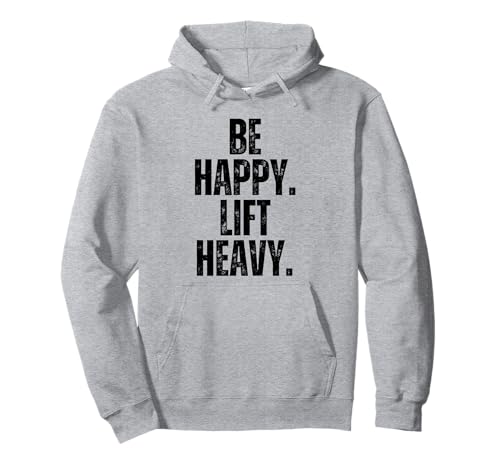 Be Happy Lift Heavy Man Gewichtheber Vintage Gym Workout Pullover Hoodie von Be happy lift heavy Apparel Co.