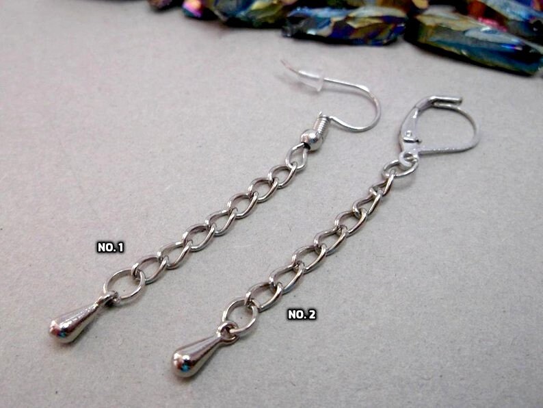 Edelstahl Kette Ohrhänger Teardrop Goth Hippie Stil von BeAliter