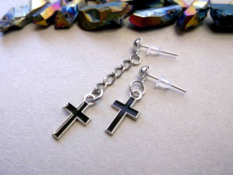 Kreuz Emaille Ohrstecker Edelstahl Ketten Ohrstecker von BeAliter