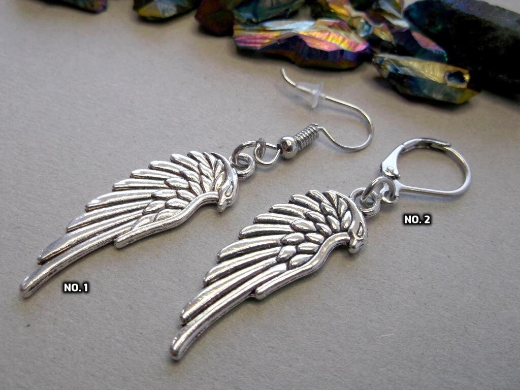 Silber Engelsflügel Ohrring Edelstahl, Schutz-Talisman von BeAliter