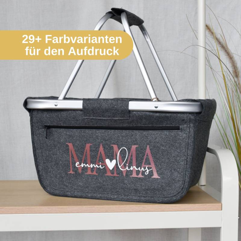 Einkaufskorb Aus Filz Personalisiert | Mama Mit Den Namen Der Kinder Geschenk Zum Geburtstag Geschenkidee Muttertag - Beste von BeBonnieShop