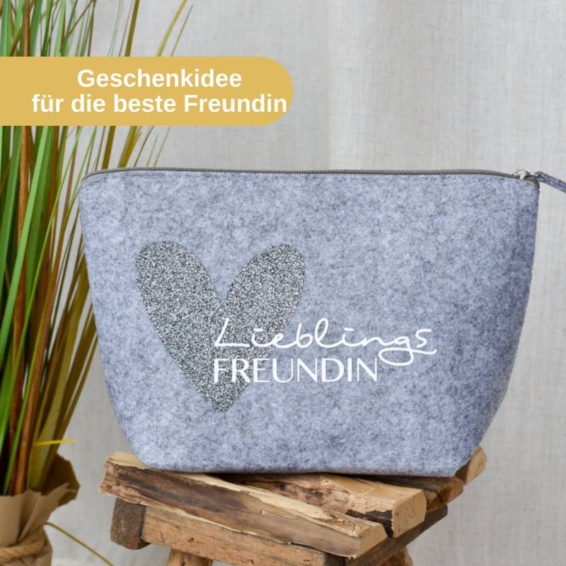 Geschenk Für Die Beste Freundin | Filztasche Als Geschenkidee "Lieblingsfreundin" Kleines Danke Zum Geburtstag von BeBonnieShop