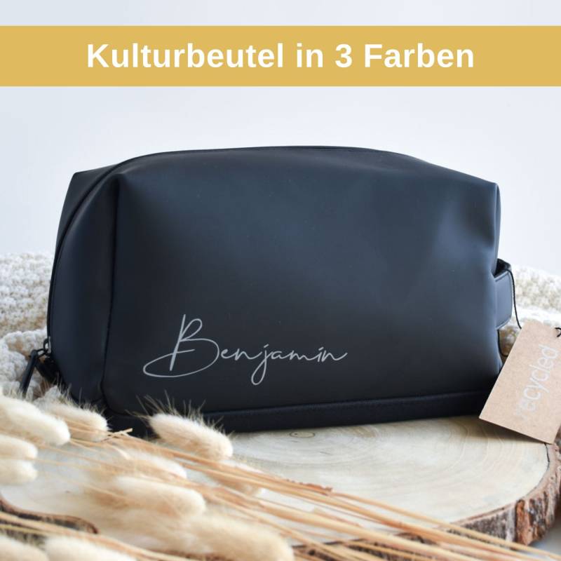 Großer Kulturbeutel Personalisiert Für Männer | Mit Dem Namen Kosmetiktasche Den Mann Handschrift Kulturtasche Papa Opa von BeBonnieShop