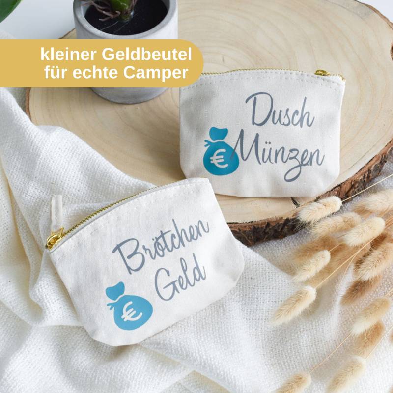 Kleiner Geldbeutel Für Camper | Personalisiertes Geschenk Zum Urlaub Brötchen Geld Duschmünzen Klimpergeld Schönschrift von BeBonnieShop