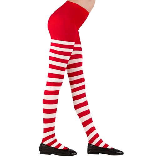 BeBuy24 Kinderstrumpfhose Strumpfhose für Kinder rot Weiß gestreift Strumpf Hose Strümpfe Rot/Weiß 1-3 Jahre von BeBuy24