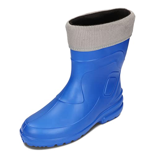 BeComfy Damen Gummistiefel EVA Schaumstoff Stiefel Gefüttert Isolierte Leichte Warme Schwarz Grqau Blau 36-42 EU (Blau, numeric_39) von BeComfy