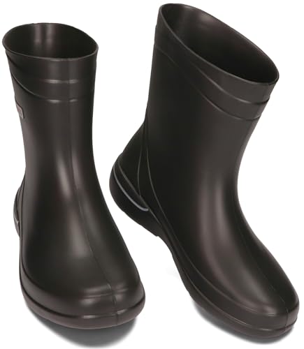 BeComfy Damen Gummistiefel EVA Ultra Leicht Kurz Regenstiefel 36-41 EU (Schwarz, eu_footwear_size_system, adult, numeric, medium, numeric_36) von BeComfy