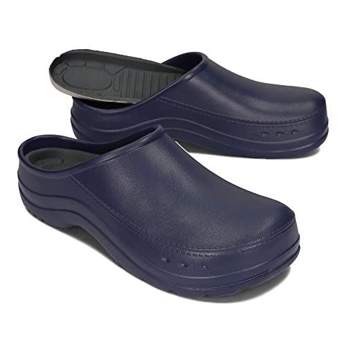 BeComfy Damen Herren Eva Clogs Bequeme Ultraleichte Gartenschuhe 35-46 EU (Dunkelblau, 45) von BeComfy