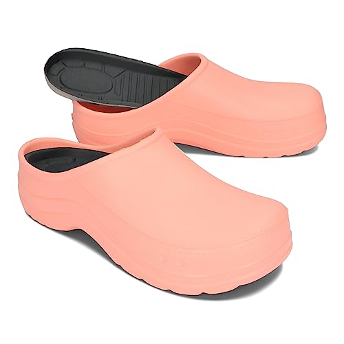 BeComfy Damen Herren Eva Clogs Bequeme Ultraleichte Gartenschuhe 35-46 EU (Lachs, 42) von BeComfy