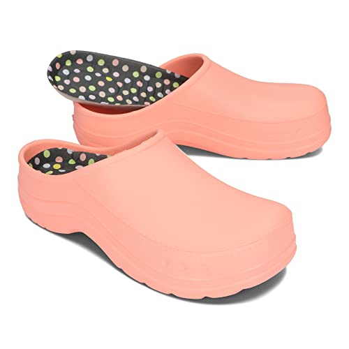 BeComfy Damen Herren Eva Clogs Bequeme Ultraleichte Gartenschuhe 35-46 EU (Pfirsich, 36) von BeComfy