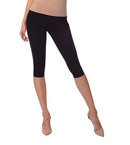 BeComfy Damen Leggings 3/4 Capri aus Baumwolle Viele Größen&Farben Blickdichte Leggins Rot Schwarz Graphit Grau Weiß Blau Rosa Beige (36, Marineblau) von BeComfy