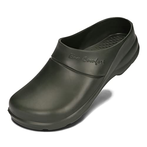 BeComfy Unisex Eva Clogs Gartenschuhe Damen Herren Gartenclogs wasserdichte Sehr Leichte Pantoletten 36 – 47 EU (Grün, EU Schuhgrößensystem, Erwachsene, Numerisch, M, 37) von BeComfy