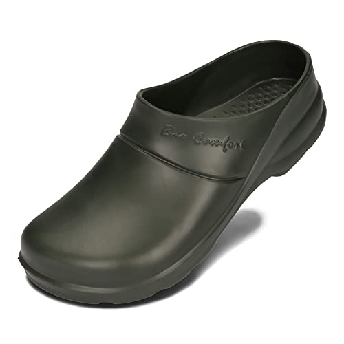 BeComfy Unisex Eva Clogs Gartenschuhe Damen Herren Gartenclogs wasserdichte Sehr Leichte Pantoletten 36 – 47 EU (Grün, EU Schuhgrößensystem, Erwachsene, Numerisch, M, 39) von BeComfy