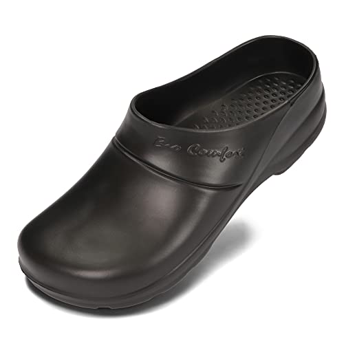 BeComfy Unisex Eva Clogs Gartenschuhe Damen Herren Gartenclogs wasserdichte Sehr Leichte Pantoletten 36 – 47 EU (Schwarz, EU Schuhgrößensystem, Erwachsene, Numerisch, M, 37) von BeComfy