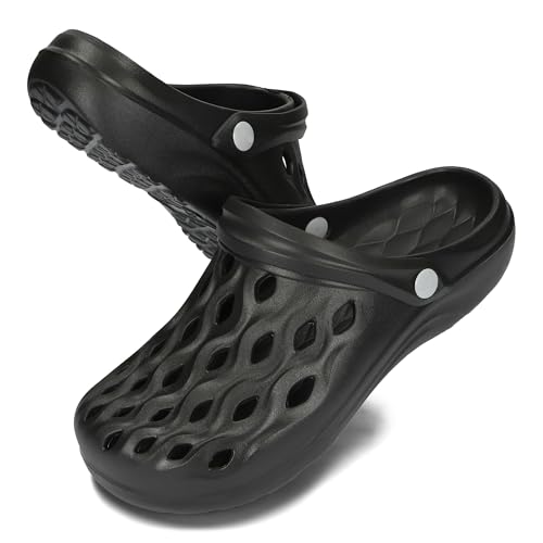 BeComfy Gartenclogs Herren Gartenschuhe Damen Unisex Eva Clogs Bequeme Ultraleichte 35-46 EU (Schwarz, EU Schuhgrößensystem, Erwachsene, Numerisch, M, 42) von BeComfy