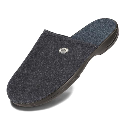 BeComfy Herren Filzpantoffeln Leichte Hausschuhe für Männer 40-46 EU (Marineblau, eu_footwear_size_system, adult, numeric, medium, numeric_42) von BeComfy