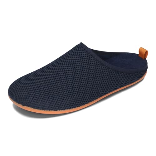 BeComfy Herren Hausschuhe aus luftigem Netzmaterial mit Flexible Gummisohle Leichte Herrenpantoffeln 39-47 EU (Marineblau, EU Schuhgrößensystem, Erwachsene, Numerisch, M, 39) von BeComfy