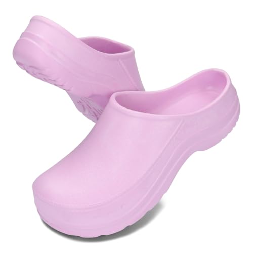 BeComfy Leichte Gartenclogs Damen Herren Gummiclogs Eva Clogs Bequeme Gartenschuhe Sommer G. 36-46 EU/Flieder, 39 von BeComfy