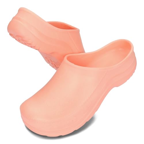 BeComfy Leichte Gartenclogs Damen Herren Gummiclogs Eva Clogs Bequeme Gartenschuhe Sommer G. 36-46 EU/Pfirsich, 38 von BeComfy