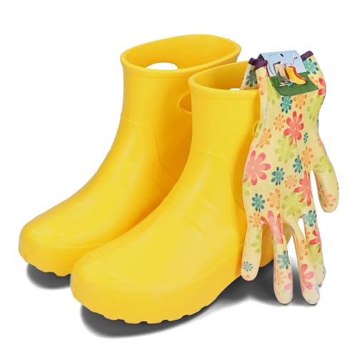 BeComfy Unisex Damen Herren EVA Stiefel Federleichte Schaumstoff Gartenschuhe Rot Schwarz Gelb Grün 36-47 EU (Gelb, EU Schuhgrößensystem, Erwachsene, Numerisch, M, 39) von BeComfy