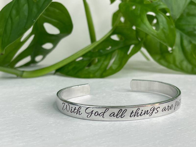 Bei Gott Sind Alle Dinge Möglich | Matthäus 1926 Schrift Armband Christliches Geschenk Für Frauen Erstkommunion Konfirmationsarmband Bei Gott Sind Alle Dinge Möglich | Matthäus 1926 Schrift Armband Christliches Geschenk Für Frauen Erstkommunion Konfirmationsarmband von BeFoundStanding