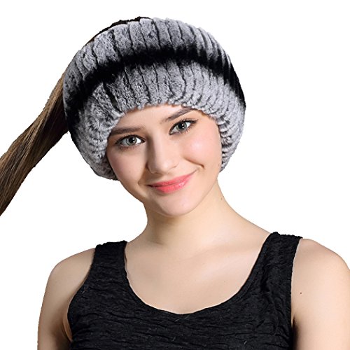 BeFur Dicke Flauschige Fellmütze Echte Rex Kaninchen Fell Schal Halstuch von BeFur