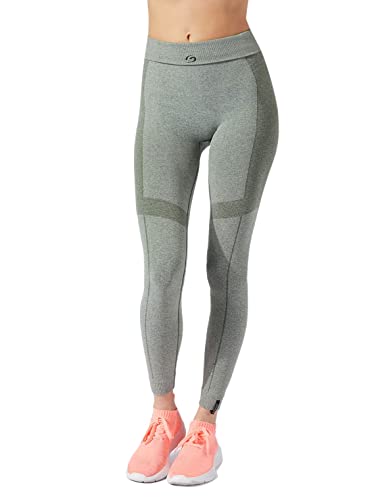 BeGood - Entwässernde und hydratisierende Sport-Leggings in Ton-in-Ton gehaltener Mélange-Optik - L, Englisch Grün von BeGood